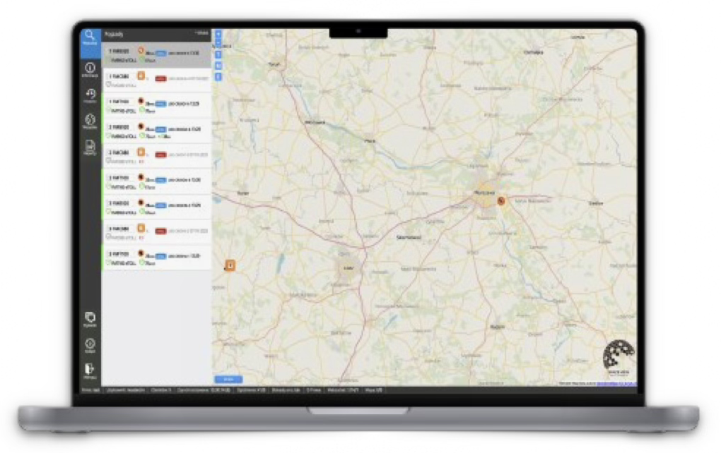 Podgląd aplikacji na laptopie